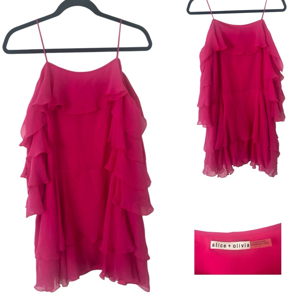 Alice + Olivia Ruffle Tier Mini Dress